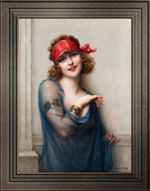 Le Voile Bleu by Francois Martin-Kavel Art Nouveau Vintage Old Masters Reproduction